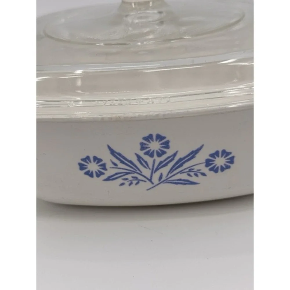 Vintage Corning Ware Blue Cornflower P-1-B, 1QT CASSEROLE DISH with‎ glass lid